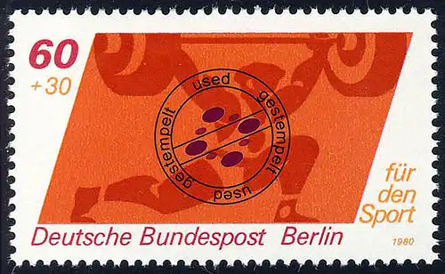622 Sporthilfe 60+30 Pf Gewichtheben O gestempelt
