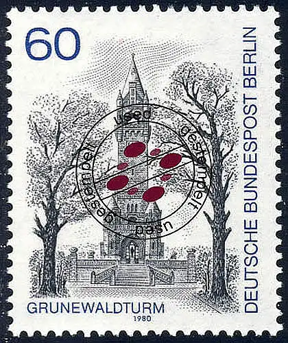 636 Ansichten 60 Pf Grunewaldturm, gestempelt O