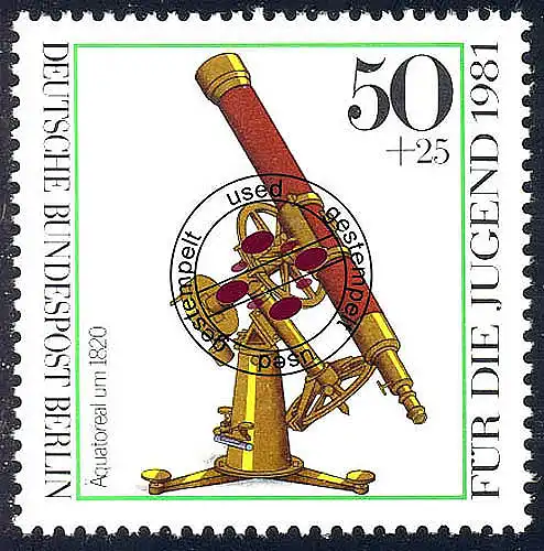 642 Optische Instrumente 50+25 Pf O gestempelt - Äquatoreal