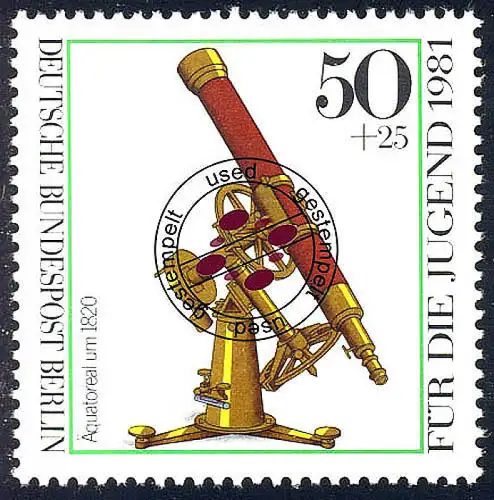 642 Optische Instrumente 50+25 Pf O gestempelt - Äquatoreal