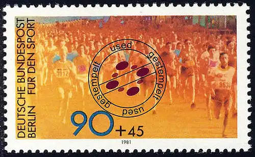 646 Sporthilfe 90+45 Pf Volkslauf O gestempelt