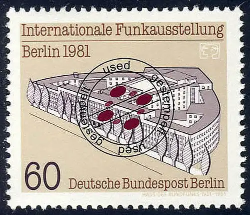 649 Funkausstellung 60 Pf O gestempelt