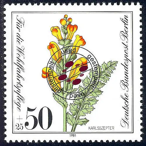 651 Pflanzen 50+25 Pf Karlsszepter O