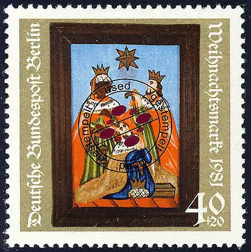 658 Weihnachten 40+20 Pf Drei Könige O gestempelt