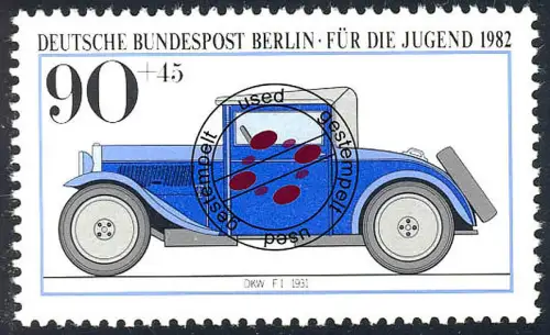 663 Jugend Kraftfahrzeuge 90+45 Pf O gestempelt
