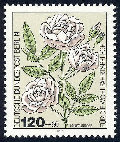 683 Wohlfahrt Gartenrosen 120+60 Pf, postfrisch **