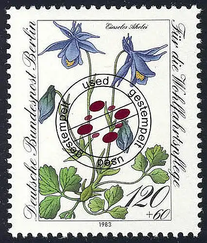 706 Wohlfahrt Alpenblumen 120+60 Pf O