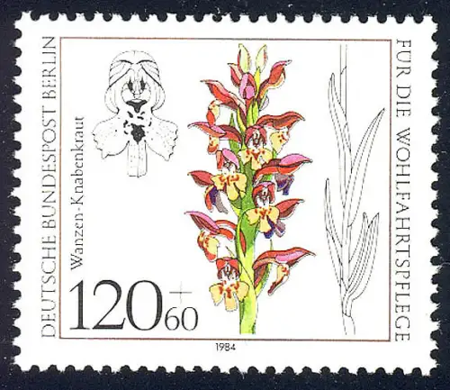 727 Wohlfahrt Orchideen 120+60 Pf, postfrisch **