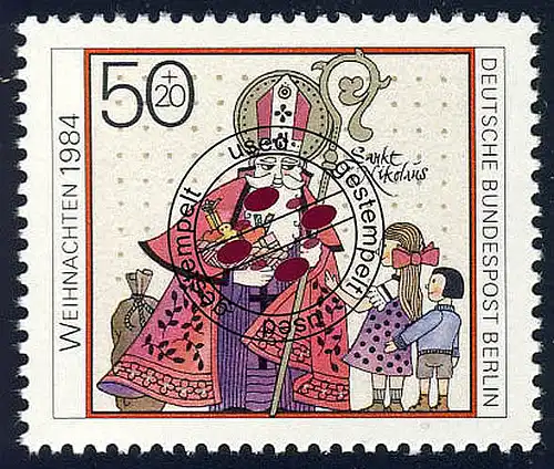 729 Weihnachten 50+20 Pf Hl. Nikolaus O