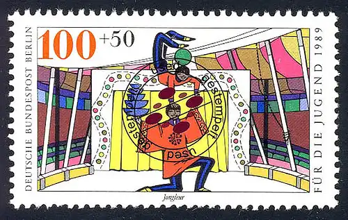 841 Zirkus - Jongleur 100+50 Pf O gestempelt