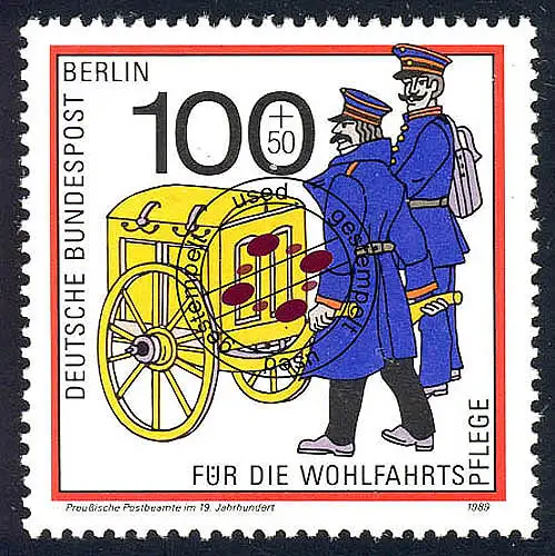 854 Wohlfahrt Postbeförderung 100+50 Pf, gestempelt O