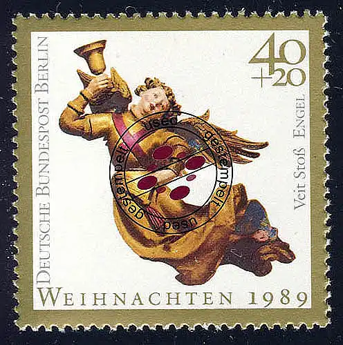 858 Weihnachten 40+20 Pf Engel O