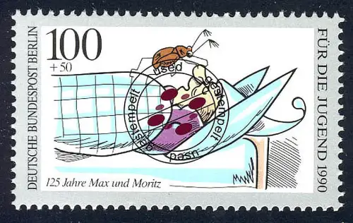 871 Jugend Max und Moritz 100+50 Pf, gestempelt O