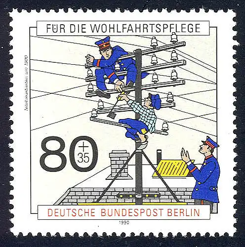 877 Wohlfahrt Telekommunikation 80+35 Pf  **