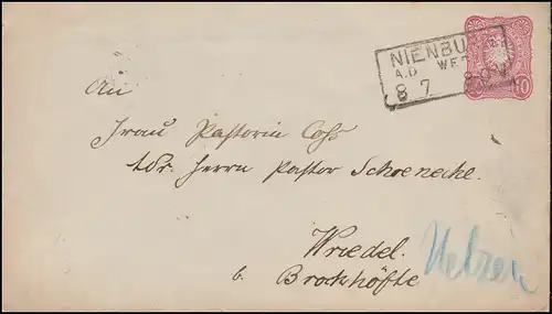 Couverture U 12Adler NIENBURG 8.7. vers Wriedel près de Brockhofen via EBSTORF 9.7.