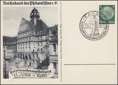 PP 127 Briefmarkenausstellung Kurhessen-Thüringen passender SSt KASSEL 22.5.1937