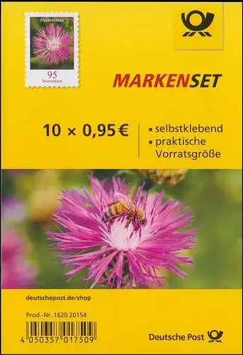 FB 90b Blume Flockenblume, Folienblatt mit 10x 3483, -20154, postfrisch **