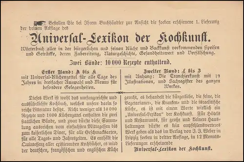 39 paragraphe 3 Pf EF impression de la publicité de livre de cuisine LEIPZIG 6.3.86 selon WUSTROW 7.3.85