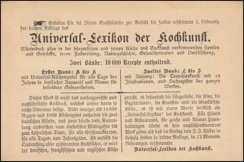 39 paragraphe 3 Pf EF impression de la publicité de livre de cuisine LEIPZIG 6.3.86 selon WUSTROW 7.3.85