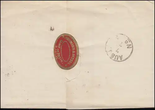 Norddeutscher Bund 16 Ziffer 1 Gr. Briefhülle CAMP AM RHEIN 7.7.1871 nach Bonn