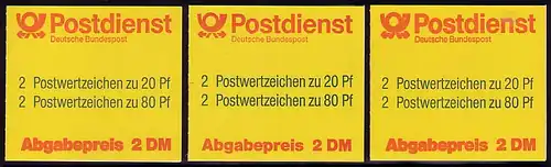 28a MH-Set: 3 MH mit verschiedenen Deckeldruckvarianten/Teilauflagen, Set **