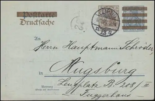Carte postale privée PZD 2X Frères Moutarde: Nouveau catalogue pour 1907, LEIPZIG 5.11.1906