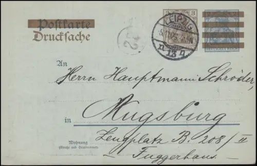 Carte postale privée PZD 2X Frères Moutarde: Nouveau catalogue pour 1907, LEIPZIG 5.11.1906