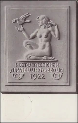 Privatpostkarte PP 63 Postwertzeichen-Ausstellung zu Berlin 1922, passender SSt