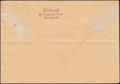 296-297 Dt.-Sowjet. Amitié - phrase sur lettre EISENACH 20.12.51 après Essen