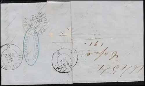 Poste ferroviaire Bavière 9 chiffre lettre numéro 291 Halzkreis LUDWIGSHAFEN 22.12.1865