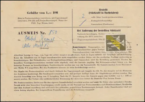 613 Aéroports de 1 DM comme taxe de carte d'identité Avoir droit à de nouvelles dépenses STRALSUND 19.9.64