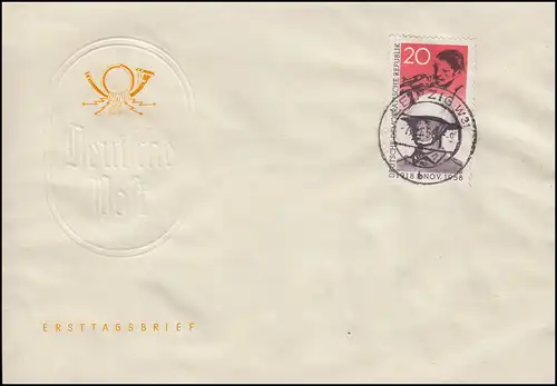 662 Novembre Révolution 1958 - Bijoux FDC Tampon de premier jour LEIPZIG 7.11.1958