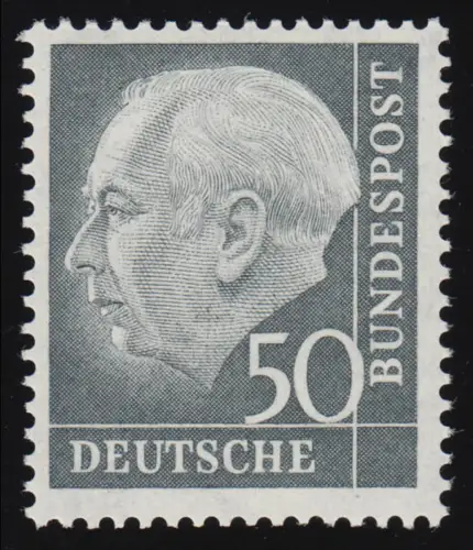 189 Heuss 50 Pf postfrisch **, tief geprüft Schlegel BPP