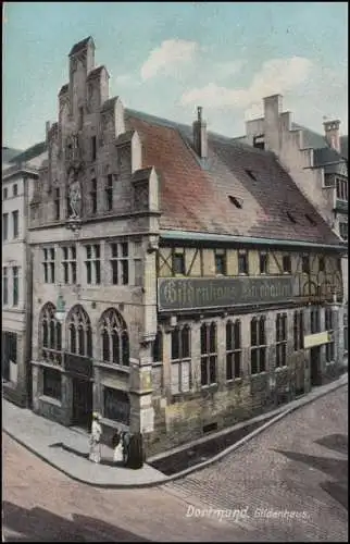 Bahnpost CÖLN-DORTMUND 384 - 3.11.1907 auf AK Dortmund Gildenhaus nach Pilsen