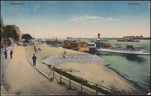 Carte de vue Emmerich Rheinpartie, cachet du personnel militaire belge 24.9.19