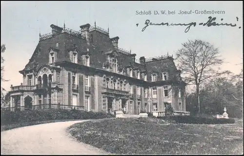Ansichtskarte Schloß D.W. bei Joeuf-Großmövern / Diedenhofen 23.12.1916 