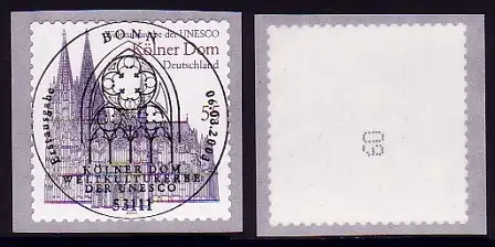 2330 Kölner Dom selbstklebend aus der Rolle, mit Nummer, ESSt Bonn