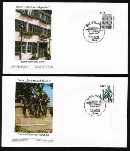 2306-2307 SWK Bonn und Neuruppin, Marken mit Nummer FDC Berlin
