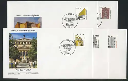 2298-2302 SWK 5 valeurs 0,44-1,60 euro, numéro FDC Bonn