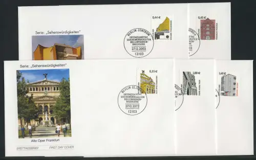 2298-2302 SWK 5 Werte 0,44-1,60 Euro mit Nummer FDC Berlin