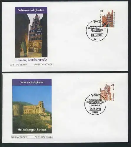2224-2225 SWK 20/0,10 und 510/2,61 mit Nummer FDC Bonn