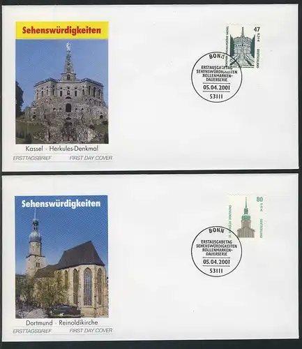 2176-2177 SWK 47/0,24 und 80/0,41 mit Nummer FDC Bonn