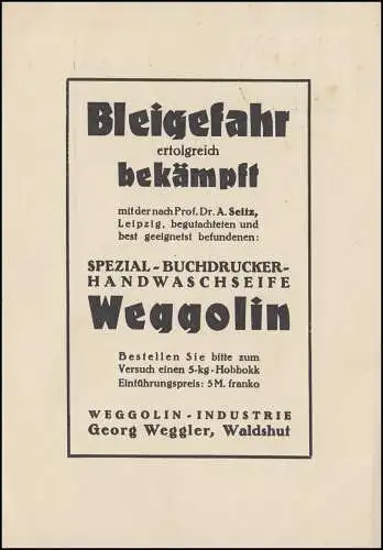 Société Wegolin: Seau de lavage à la main pour le plomb, WALDSHUT 27.11.28