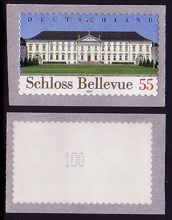 2604 Schloß Bellevue selbstklebend, mit Zählnummer 100, postfrisch **