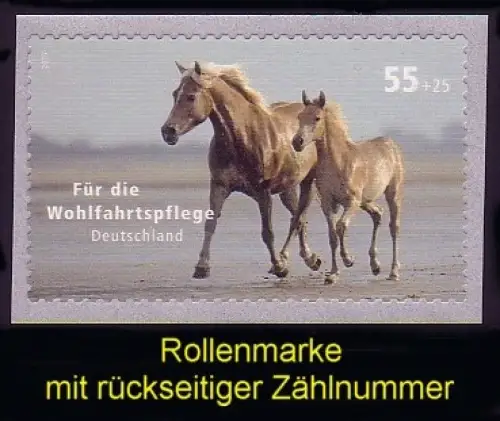 2635R Pferde selbstklebend aus Rolle, mit ungerader Nummer, **