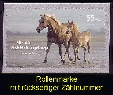 2635R Pferde selbstklebend aus Rolle, mit gerader Nummer, **