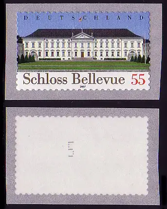 2604 Schloß Bellevue selbstklebend, mit Zählnummer 5, postfrisch