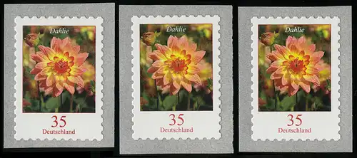2514 Blume 35 Cent je 1x aus 500/2000/10000er-Rolle, Set postfrisch **