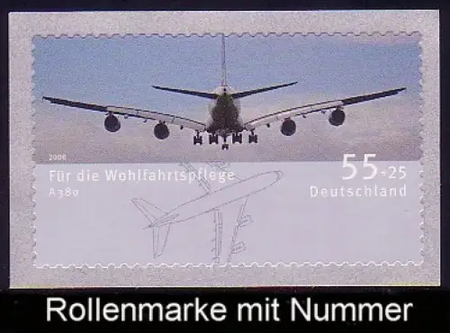 2676 Airbus A380 sk aus Rolle, UNGERADE Nummer, postfrisch **