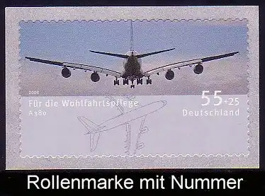 2676 Airbus A380 sk aus Rolle, GERADE Nummer, postfrisch **